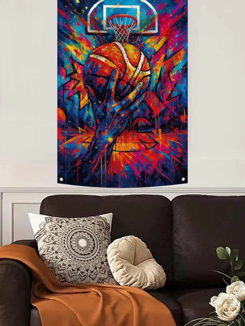 2 NEW Ejovpie Basketball & Gaming Graffiti Wall Flags